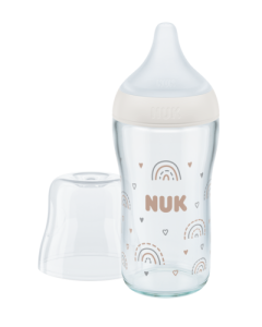 NUK Perfect Match Biberon in vetro con tettarella in morbido silicone