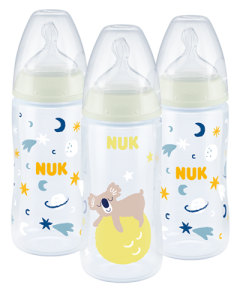 NUK First Choice Plus Night Set Biberon con Temperature Control (confezione da 3)