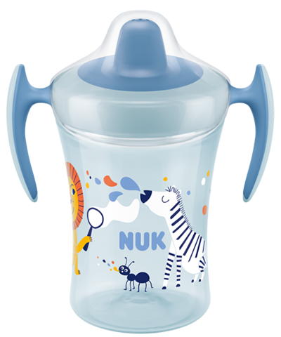 NUK Trainer Cup 230ml | Bicchiere Antigoccia Con Beccuccio Morbido | Senza BPA | Da 6 Mesi | Blu Zebra - Foto 10